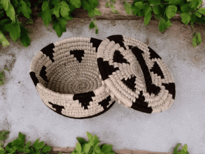 Monochrome Heritage Handwoven Sabai Basket Set