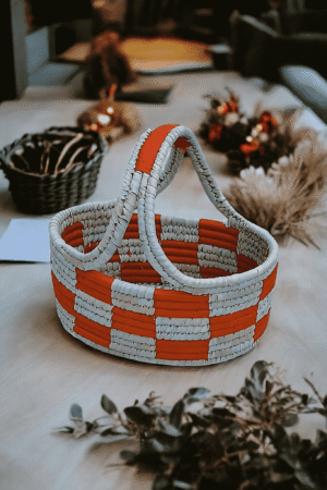 Rustic Harmony Handwoven Sabai Storage Basket