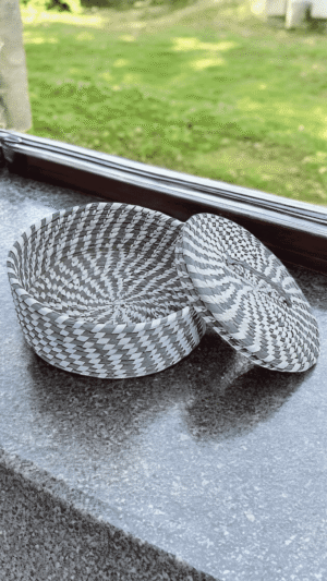 NatureNest Handwoven Sabai Storage Basket with Lid