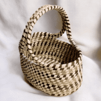 Sabai Grass Handwoven Storage Basket Sabai grass handwoven storage basket with natural checkered pattern