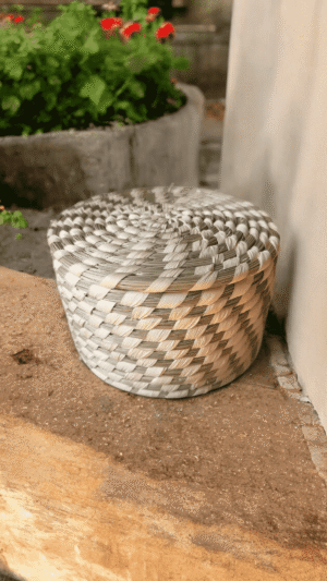 01OD015_1 Natural Harmony Handwoven Sabai Storage Basket