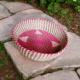 01OD018_1 Handwoven Sabai Grass Decorative Tray – Pink Spiral Design