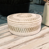 Handwoven Sabai Grass Decorative Storage Box & Wall Art Set Handwoven Sabai grass decorative storage box with spiral woven wall art design