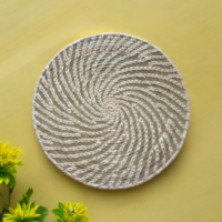 Handwoven Sabai Grass Spiral Wall Art Plate Handwoven Sabai grass spiral wall art plate with natural woven texture