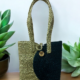01OD023_1 Handwoven Sabai Grass Mini Tote Bag – Black & Natural