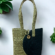 Handwoven Sabai Grass Mini Tote Bag – Black & Natural Handwoven Sabai grass mini tote bag in black and natural color combination