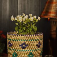 Artisan Bloom Sabai Grass Planter Basket Artisan Bloom Sabai Grass planter basket with handcrafted woven pattern