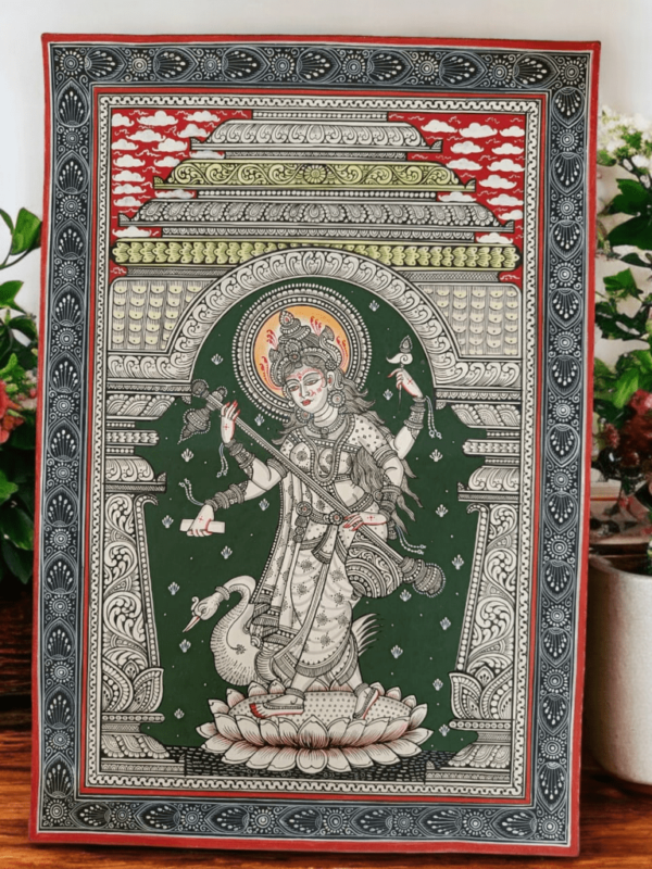 Divine Saraswati Pattachitra