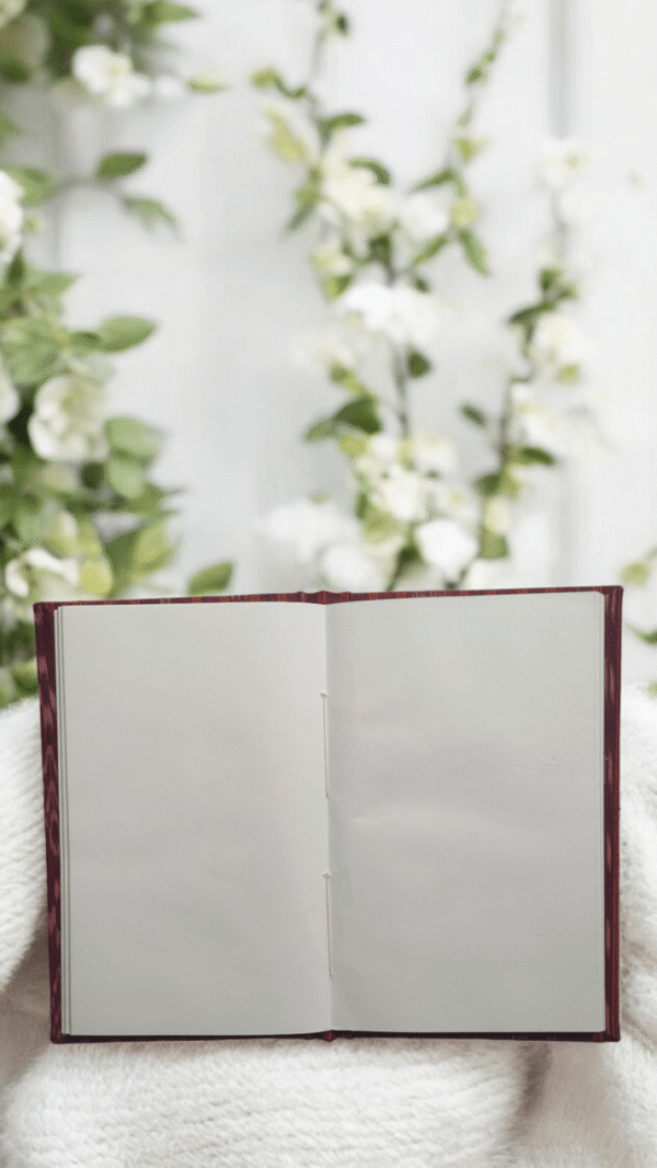 15OD001_6 Crimson Ikkat Handcrafted Journal