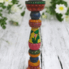 15OD002_1 Odisha Pattachitra Hand-Painted Wooden Candle Stand