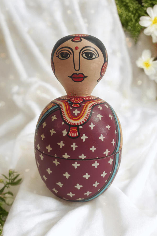 15OD004_4 Hand-Painted Indian Couple Trinket Box Set