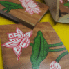 15OD006_3 Serene Lotus Hand-Painted Wooden Coaster Set with Box