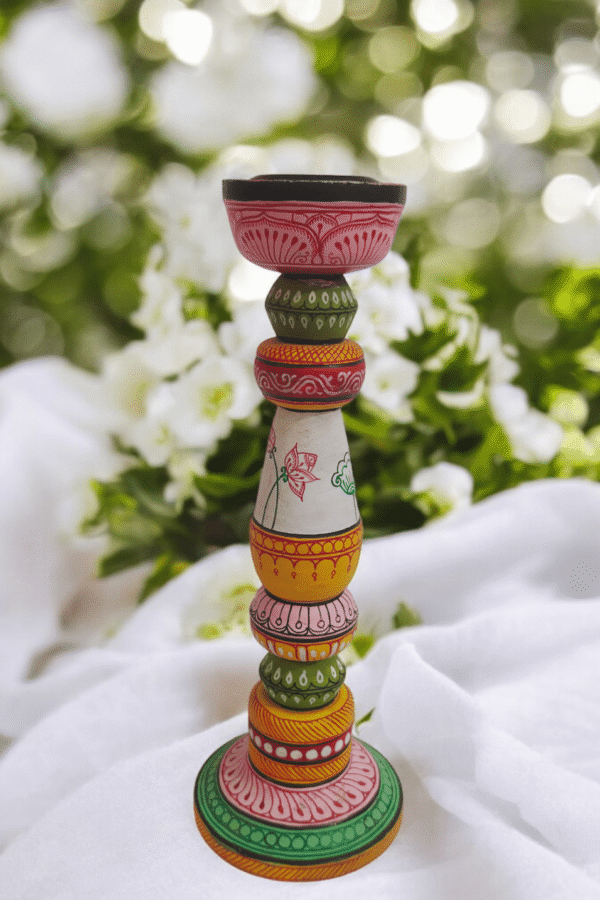 Enchanting Pattachitra Candle Stand