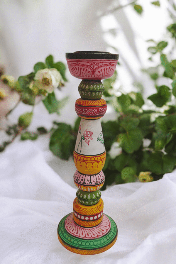 Enchanting Pattachitra Candle Stand