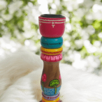 Vibrant Folk Art Candle Holder