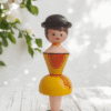 Vintage Wooden Doll Couple Figurines