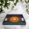 Vibrant Floral Hand-Painted Wooden Tray