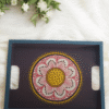 Vibrant Floral Hand-Painted Wooden Tray