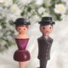Charming Wooden Couple Figurines