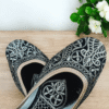 Midnight Elegance Jutti with Silver Embellishments