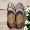Lavender Elegance Jutti with Gold Embroidery