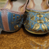 “Azure Blue Embroidered Juttis”
