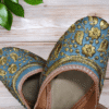 “Azure Blue Embroidered Juttis”