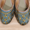 “Azure Blue Embroidered Juttis”