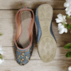 “Azure Blue Embroidered Juttis”