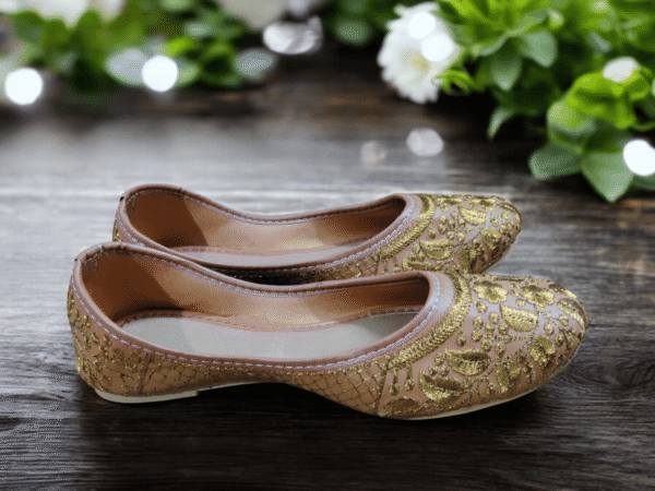 Elegant Embroidered Beige Jutti