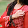 Red Chikankari Embroidered Kurta