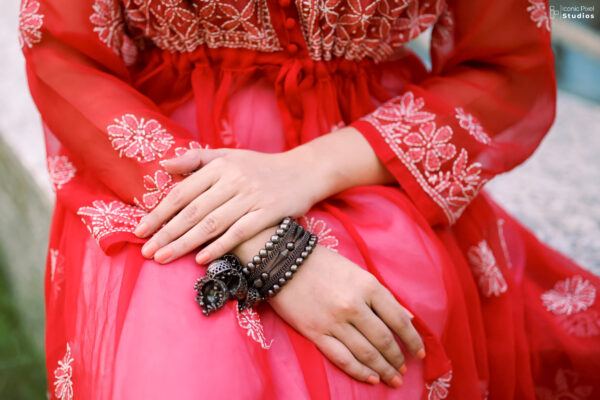 Red Chikankari Embroidered Kurta