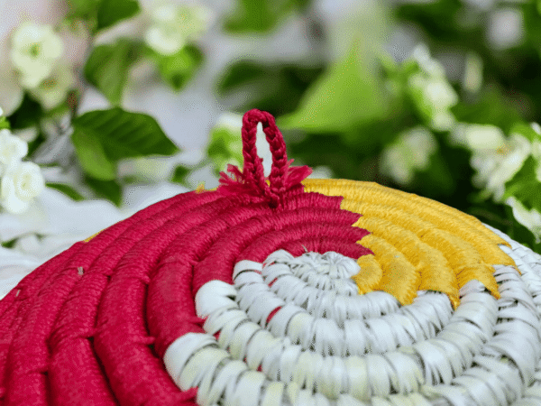 01OD027_3 Handwoven Cosmic Sabai Grass Wall Decor Plate