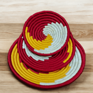 Sabai Grass Sunset Spiral Wall Decor Plate Set