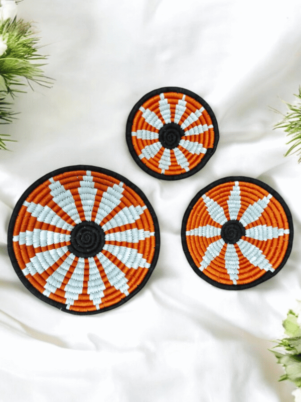 01OD028_2 Handwoven Sabai Grass Sunburst Wall Decor Plate