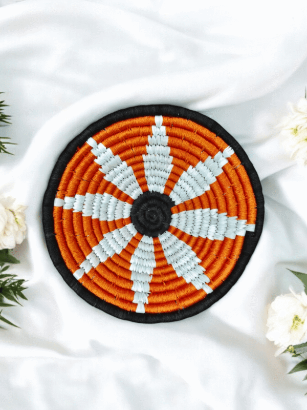 01OD028_3 Handwoven Sabai Grass Sunburst Wall Decor Plate