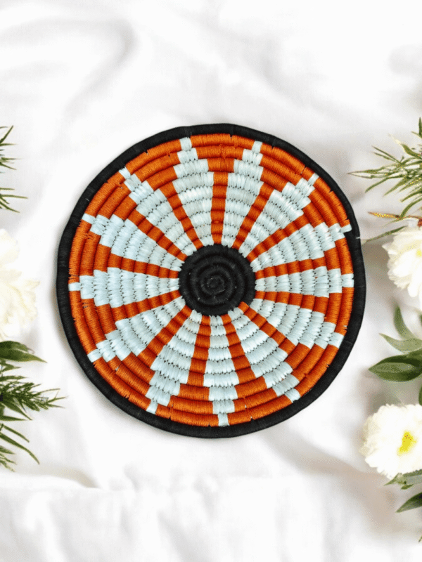 01OD028_4 Handwoven Sabai Grass Sunburst Wall Decor Plate