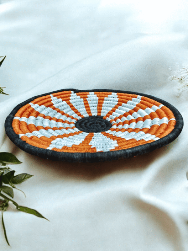 01OD028_5 Handwoven Sabai Grass Sunburst Wall Decor Plate