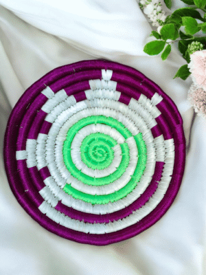 01OD030_3 Sabai Grass Mint Harmony Wall Decor Plate Set