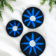 Sabai Grass Blue Starburst Wall Decor Plate Set Sabai grass wall decor plate set with blue starburst woven design