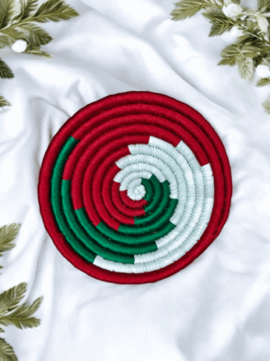 Sabai Grass Tricolor Spiral Wall Decor Plate Set