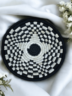 01OD035_3 Sabai Grass Spiral Wall Decor Plate Set
