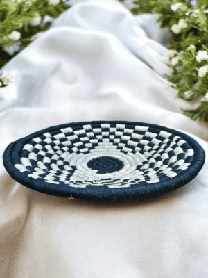 01OD035_4 Sabai Grass Spiral Wall Decor Plate Set