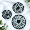 01OD036_1 Handwoven Floral Sabai Grass Wall Decor Plate
