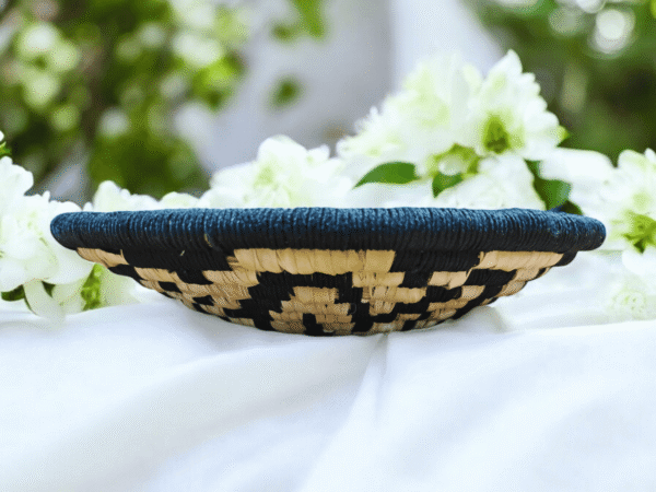 01OD036_5 Handwoven Floral Sabai Grass Wall Decor Plate