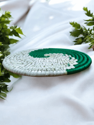 01OD039_3 Crimson Spiral Sabai Grass Placemat