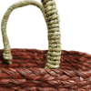 01OD046_1 Handwoven Sabai Grass Basket with Maroon Trim
