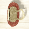 01OD046_2 Handwoven Sabai Grass Basket with Maroon Trim