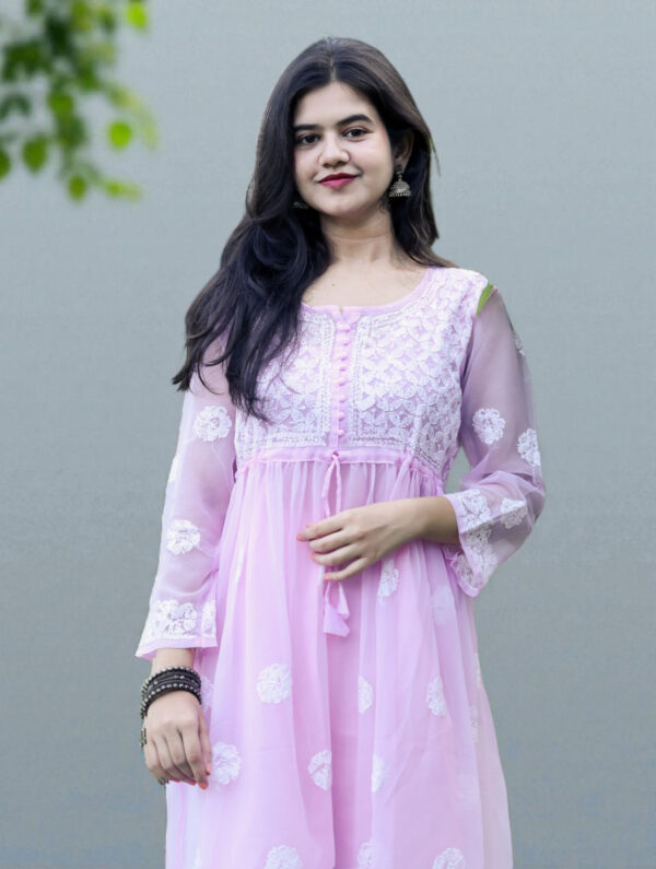 Lavender Chikankari Embroidered Kurta