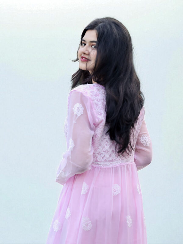 Lavender Chikankari Embroidered Kurta